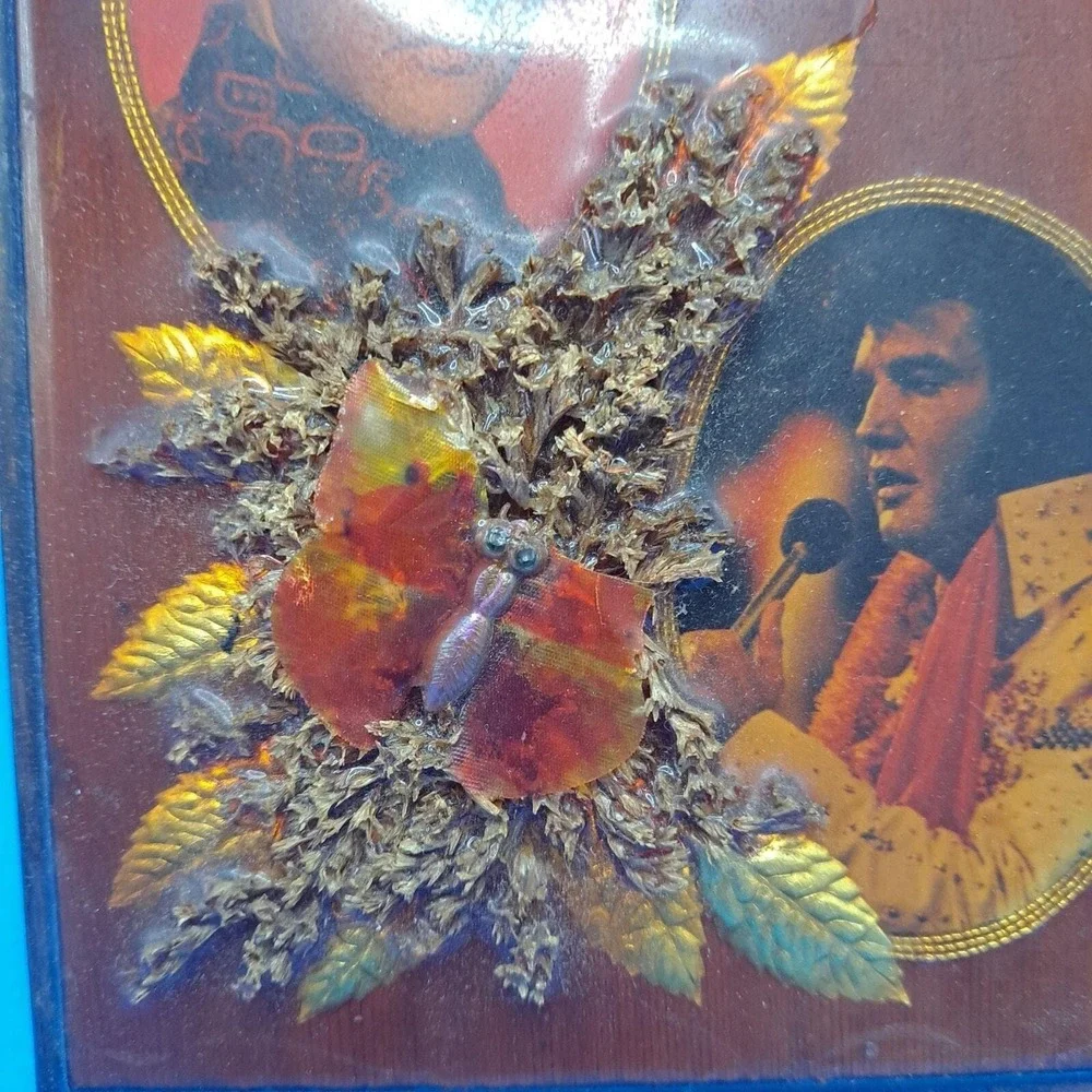Elvis Presley Plaque Wall Art 3D Floral Memories Are Forever 7x5‎ Vintage Decor
